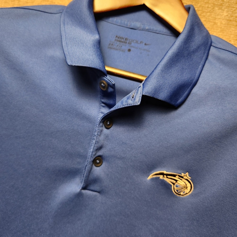 Nike Golf Polo Mens L Blue Orlando Magic NBA Dri-FIT Standard Fit Short‎ Sleeve